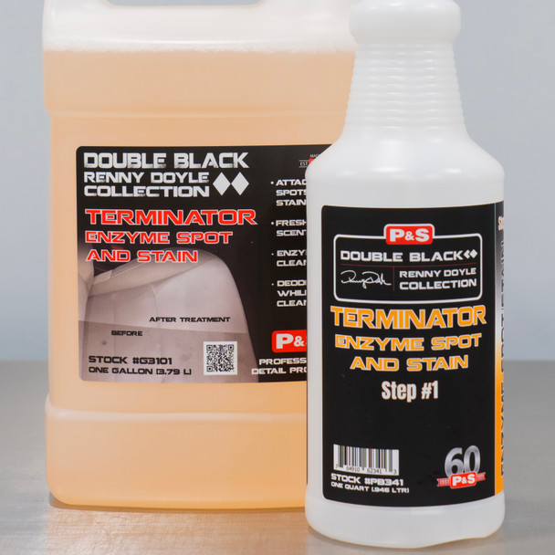 P&S Terminator Kit | 1 Gallon & Spray Bottle | Interior Cleaner Enzyme Stain Remover