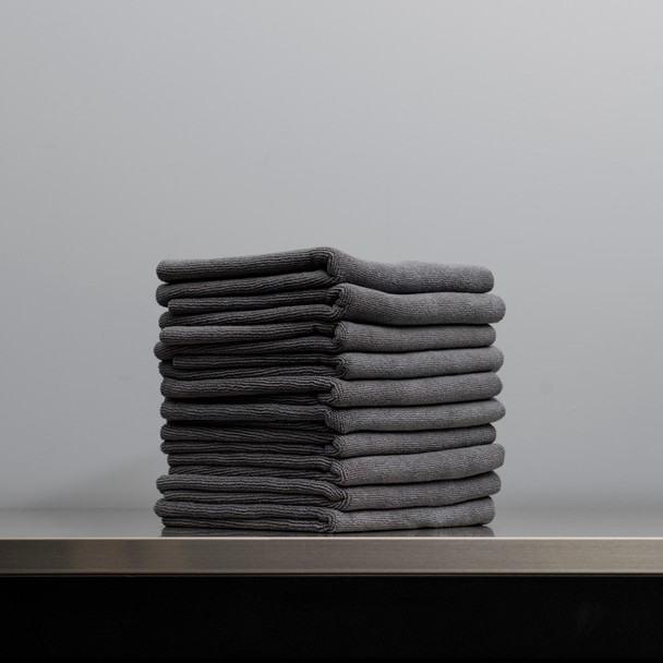 Dual Pile Edgeless 500 GSM Microfiber Detailing Towel Gray | 10 Pack The Clean Garage