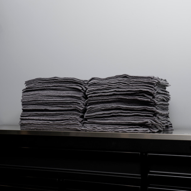 The Clean Garage Dual Pile Edgeless 500 GSM Microfiber Towel Gray | Full Case 110