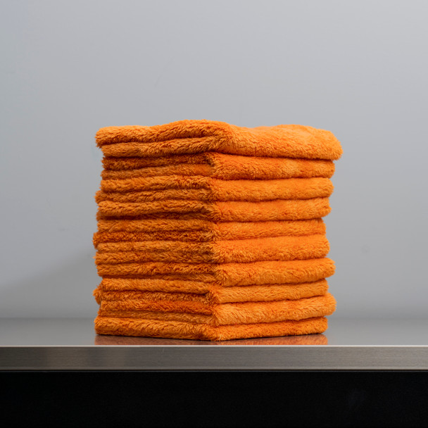 The Clean Garage Ultra Plush Edgeless 500 GSM Microfiber Detailing Towel Orange | 10 Pack