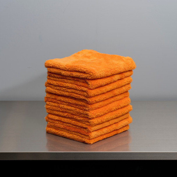 Ultra Plush Edgeless 500 GSM Microfiber Detailing Towel Orange | 10 Pack | The Clean Garage