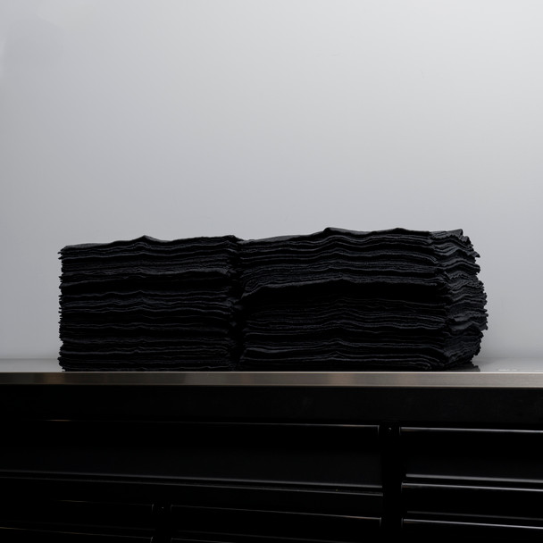 Black All Purpose 380 GSM Microfiber Towel Edgeless | Full Case 240 | The Clean Garage