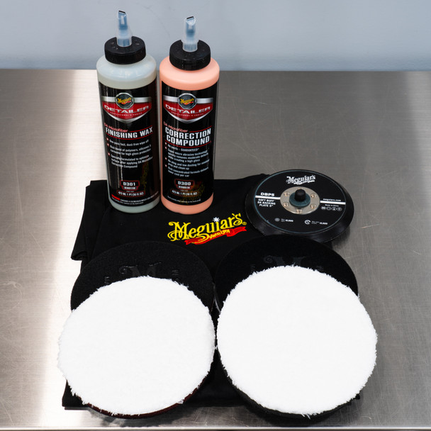 5" Meguiar's DA Microfiber Correction System Kit | Backing Plate Pads Polish The Clean Garage