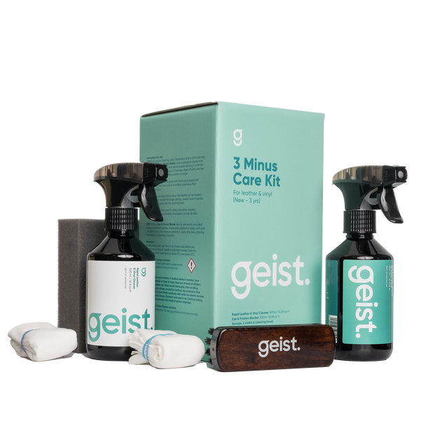 Geist. 3 Minus Care Kit for Leather and Vinyl | For Interiors Less Than 3 Years Old | The Clean Garage