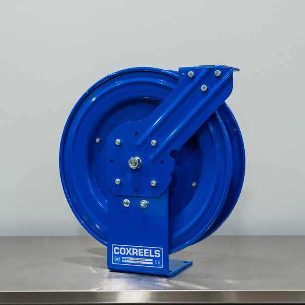 Cox Retractable Hose Reel Custom Blue | For 3/8" Air or Pressure Washer Hose 50' The Clean Garage