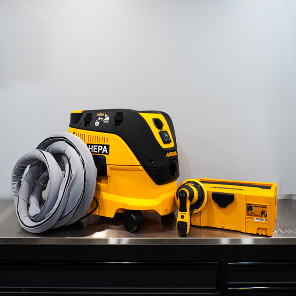 Mirka Vacuum Dust Extraction System | 6" Electric Random Orbital Sander 19.7' Hose The Clean Garage