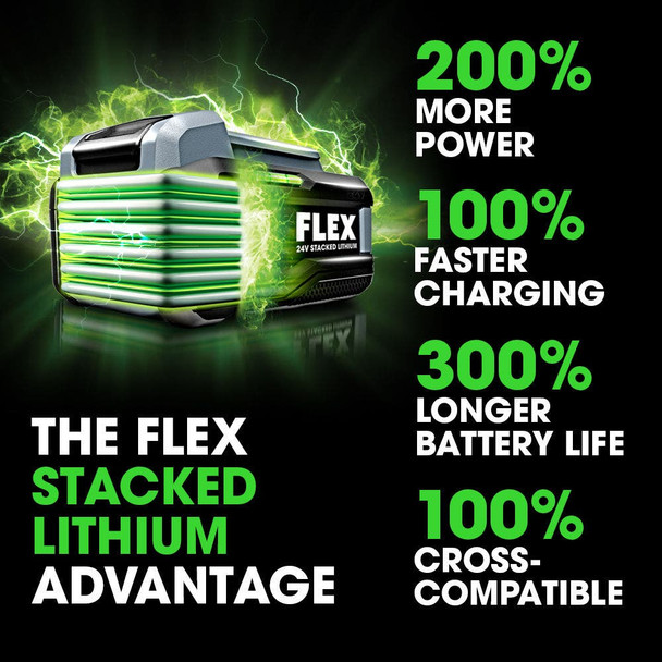 The Clean Garage Flex 24v Stacked Lithium Power Tool Starter Kit | 6.0Ah Battery and Charger