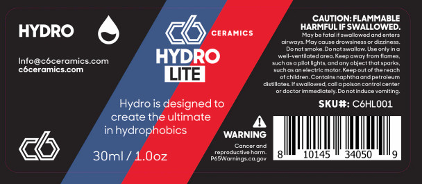 C6 Ceramics Hydro Lite 30ml | 6 Year Ceramic Paint Coating