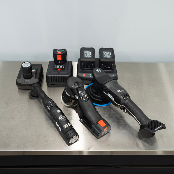 RUPES iBrid Cordless 3 Polisher Combo Kit | 6" HLR21 3" HLR75 and 2" Nano The Clean Garage