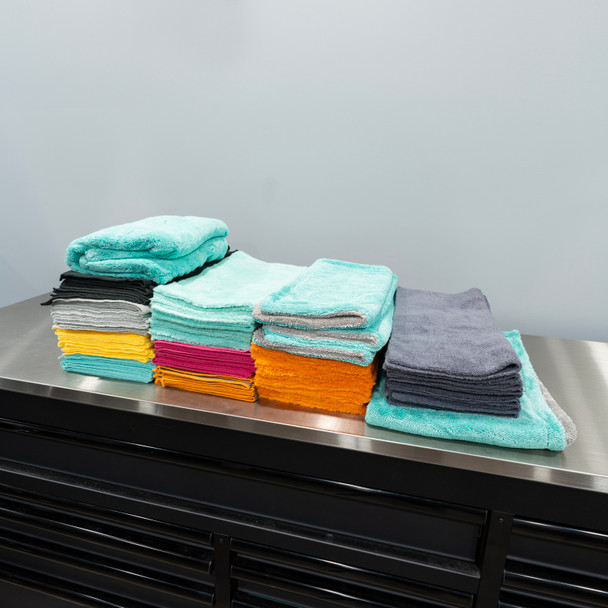 Clean Garage Microfiber Towel Starter Kit | 100 Towels | 12 Varieties