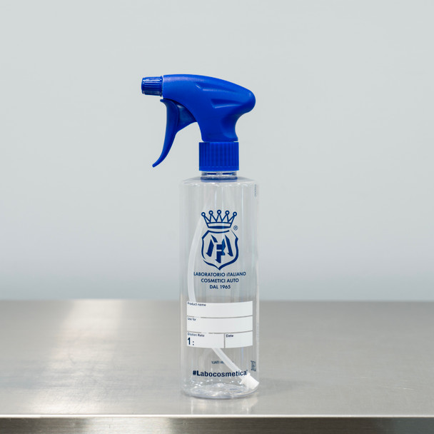 Labocosmetica Empty 16oz Spray Bottle | With Dilution Scale and Blue Spray Top | The Clean Garage Labocosmetica Empty 16oz Spray Bottle | With Dilution Scale and Blue Spray Top | The Clean Garage