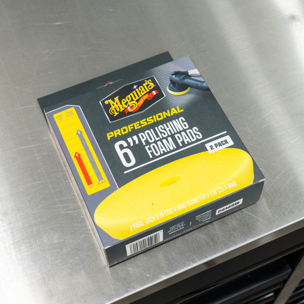 6" Meguiars Yellow Foam Polishing Pads | 2 Pack | For DA & Rotary