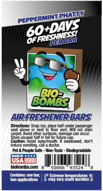 Bio-Bombs Air Freshener Bar | Peppermint Phatty Limited Holiday Scent | The Clean Garage