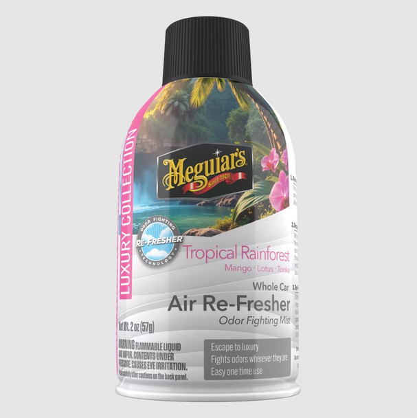Meguiars Whole Car Air Refresher Spray | Tropical Rainforest Scent 2oz Aerosol | The Clean Garage