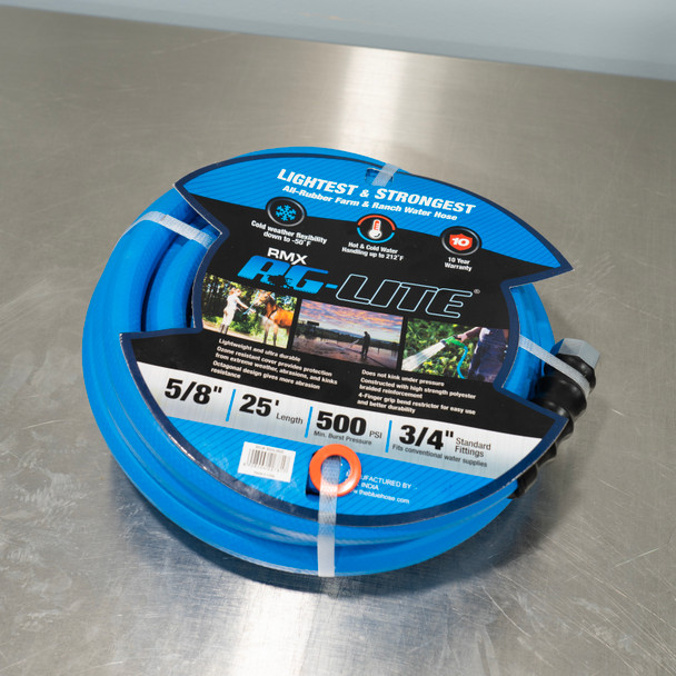 25' BluBird AG-Lite Inlet Hose 5/8" Blue Garden Hose | 3/4" GHT Connections | The Clean Garage