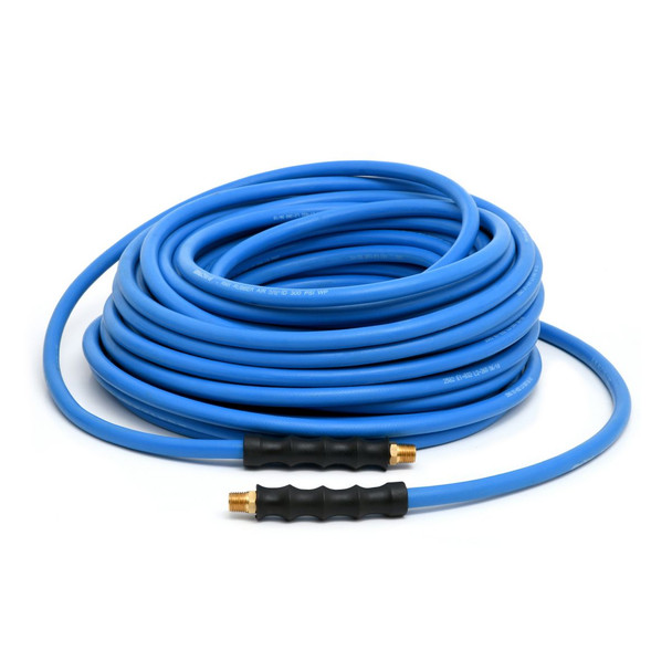 50' BluBird Rubber Air Hose Assembly Blue | 3/8" M NPT | The Clean Garage