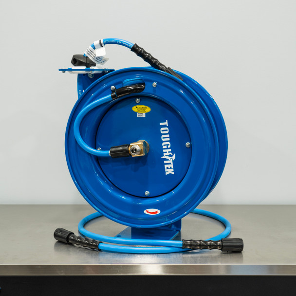 50' BluBird Retractable Pressure Washer Hose Reel Blue | 1/4" M22 14mm