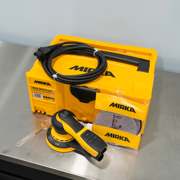 Mirka DEROS II 550X | 5" 5mm Electric Random Orbital Sander with Case The Clean Garage