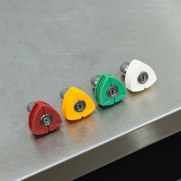 AR Blue Clean Rinse Nozzles 6.5 Orifice | 4 Pack 1/4" Stainless Quick Connect