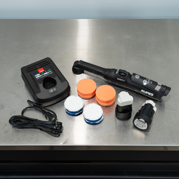  RUPES iBrid Nano 2 Cordless Polisher Kit 2 | 2 Batteries 8 2" LC Pads |The Clean Garage