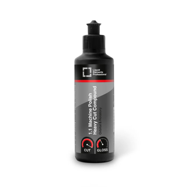 Liquid Elements 1.1 Machine Polish | Heavy Cut Compound Red 250ml | The Clean Garage