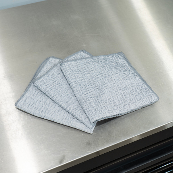 The Rag Company Wrinkle Glass Towel | 3 Pack | Gray | The Clean Garage