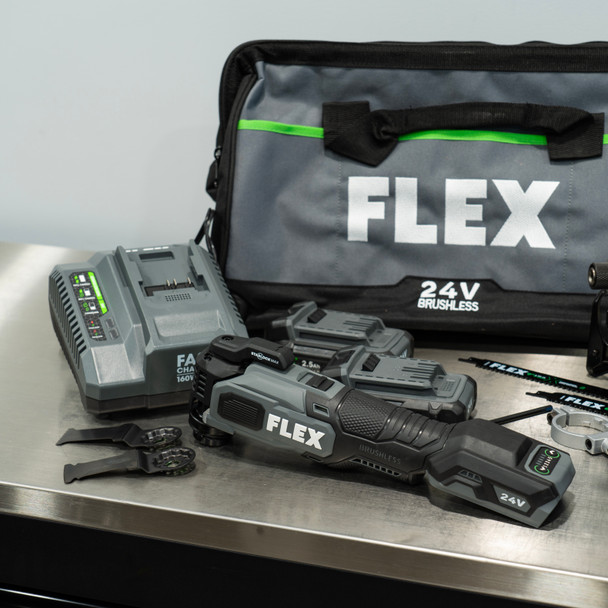 Flex 24V Brushless Power Tool Combo Kit | 4 Tools 2 Batteries 1 Charger