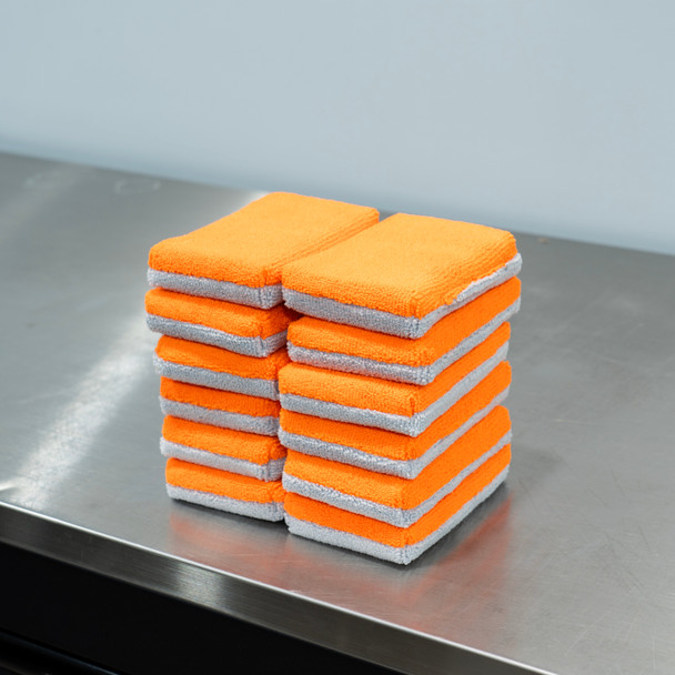 AutoFiber Saver Applicator Terry | 12 Pack | Thin Coating App with Barrier Orange | The Clean Garage