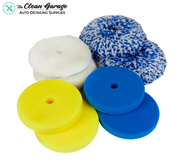 The Clean Garage Rupes Rotary Pad Kit | 8 Polishing Pads for 5" Backing Plate Rotary