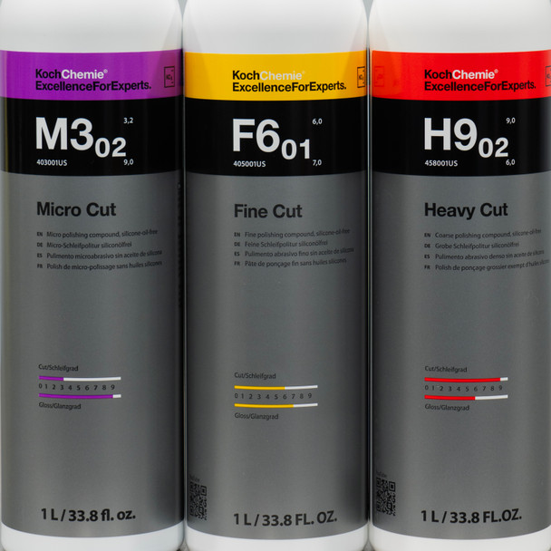 Koch Chemie Compound Polish Combo 1 Liter | Heavy Fine Micro Cut