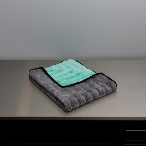 The Clean Garage Fusion Hybrid Twist Loop Drying Towel Mint Green and Gray