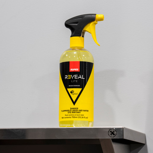 Rupes Reveal Lite 750ml Polish Residue Oil Remover and Glass Cleaner Yellow The Clean Garage