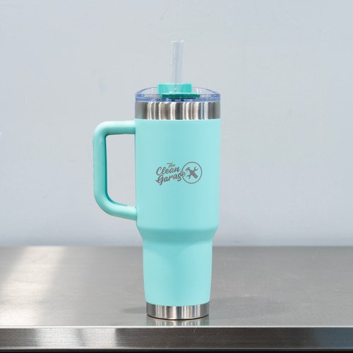The Clean Garage Pelican Porter Tumbler with Straw | 40oz Mint Green