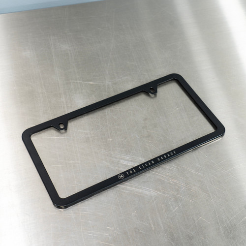 The Clean Garage License Plate Frame | Slim 2 Hole Black Aluminum