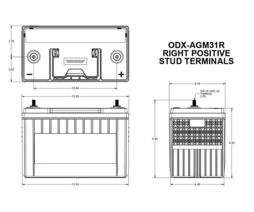 Batterie Odyssey PC2150 12v 100ah 1150A ODX-AGM31