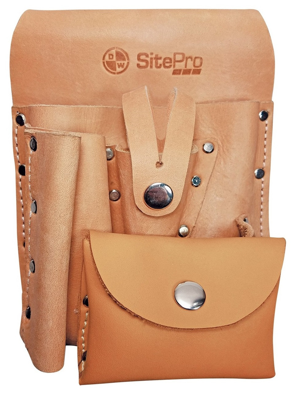 SitePro Saddle Leather Surveyor's Tool Pouch 7Pocket (5110107