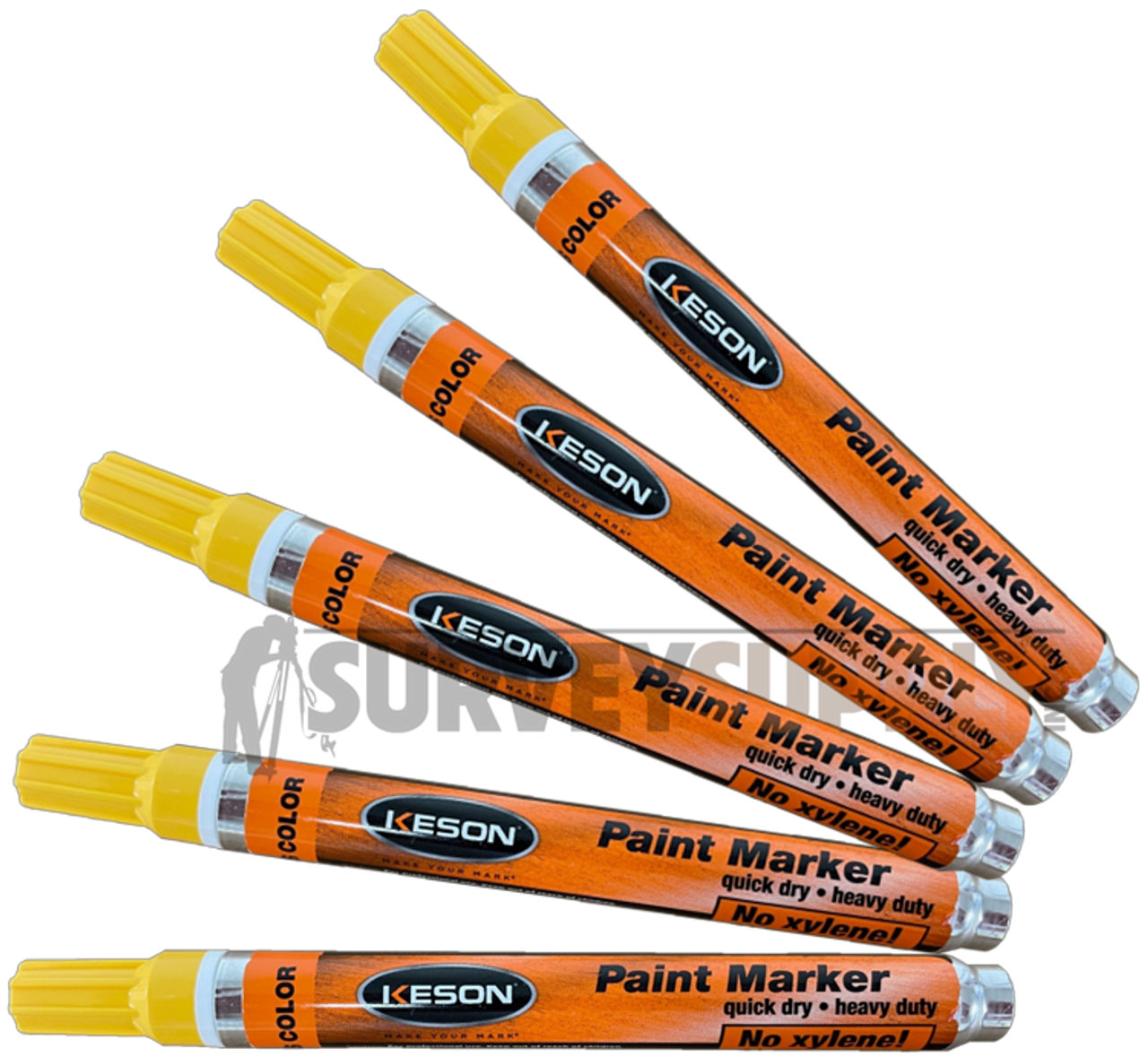 Keson Valve Paint Markers (Paint Pens) - YELLOW (Box of 12