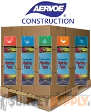 Aervoe Inverted Construction Marking Paint Pallet - MIX & MATCH COLORS (12 cans per case | 57 case minimum)