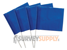 4 x 5" Marking Flag with 24" Wire Staff - BLUE (100 per bundle)