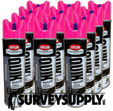 Krylon Quik-Mark Inverted Marking Paint Case - Solvent Based – FLO. HOT PINK (12 cans per case) (#A03622007)