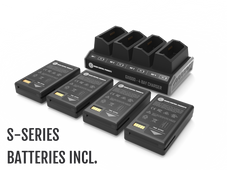 GX1000 4 Bay Charger Kit w/ 4 Long-Life S-Series Total Station Replacement Batteries (Compatible w/ Trimble S-Series Total Stations)