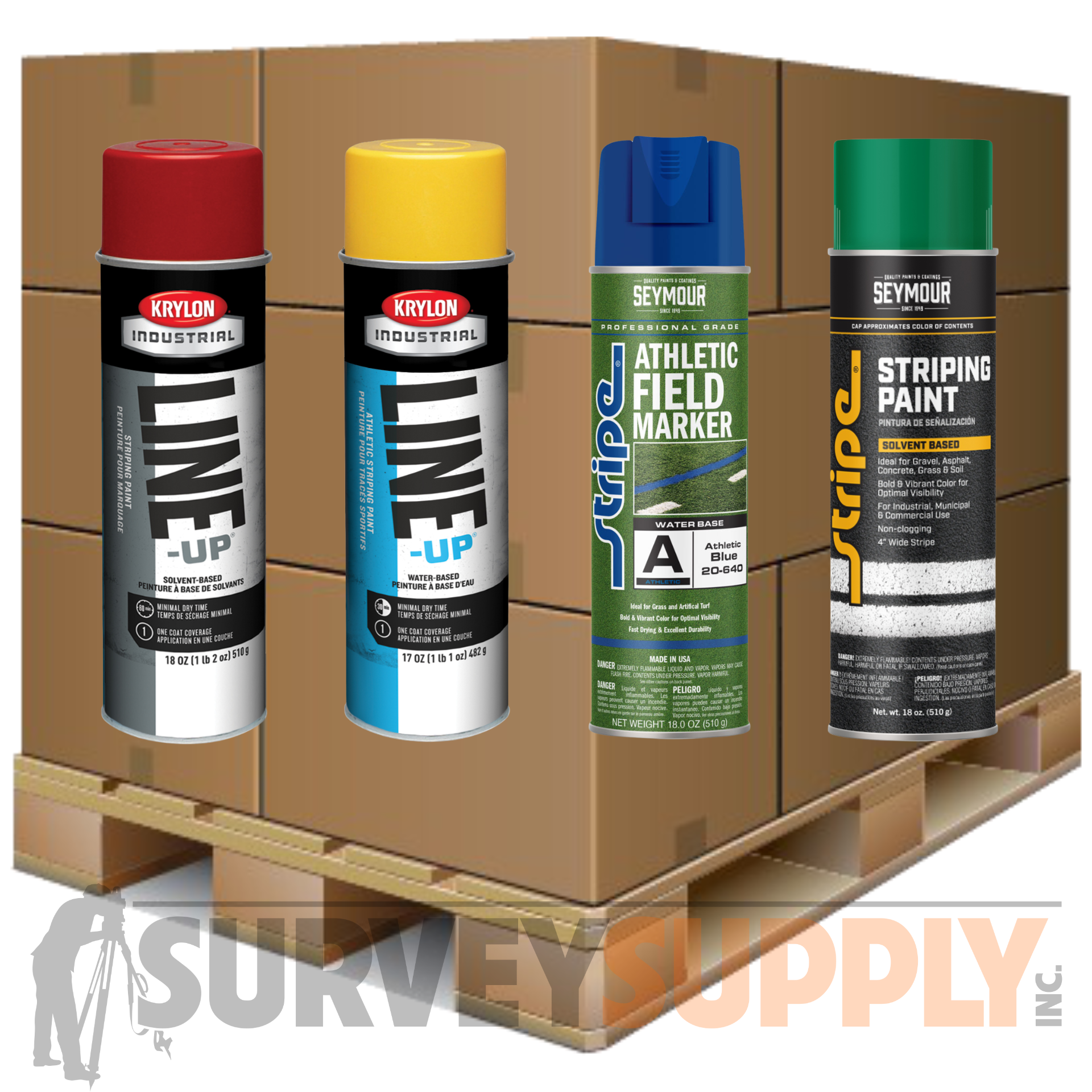Striping Paint by the Pallet (4-inch wide stripe)