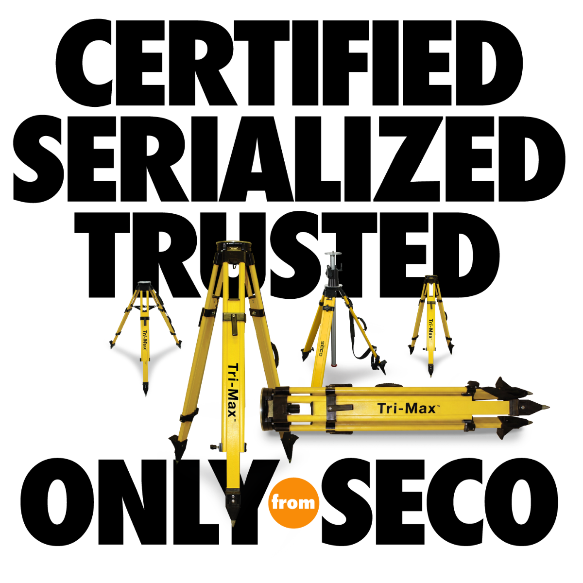Seco Tri-Max Tripod - Fiberglass, Dual Clamp (#90553)