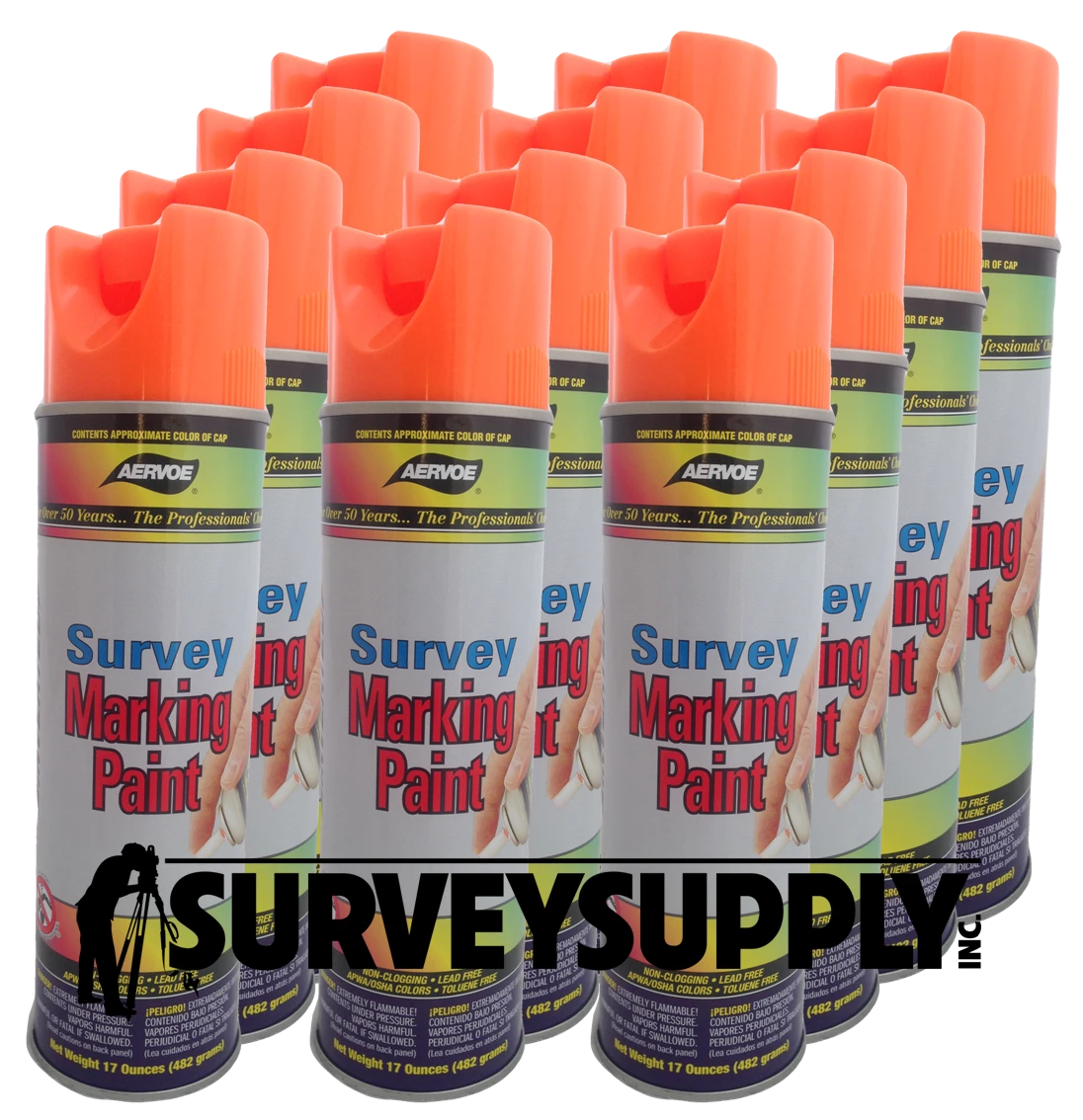 漂流物　epaves2 Aervoe 222 FLO. Orange Survey Marking Paint | Survey Supply, Inc.