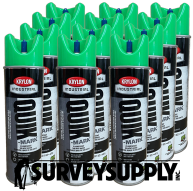 Krylon Industrial Quik-Mark Inverted Fluorescent Safety Green Paint 17 oz  03630