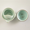 Koi Fish Tea Pot With Cup Light Blue