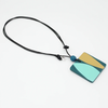 Teal Geometric Print Pendant Necklace