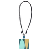 Teal Geometric Print Pendant Necklace