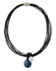 Blue Stone and Pearl Pendant Necklace