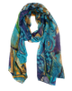 Blue Multi Circles Silk Scarf